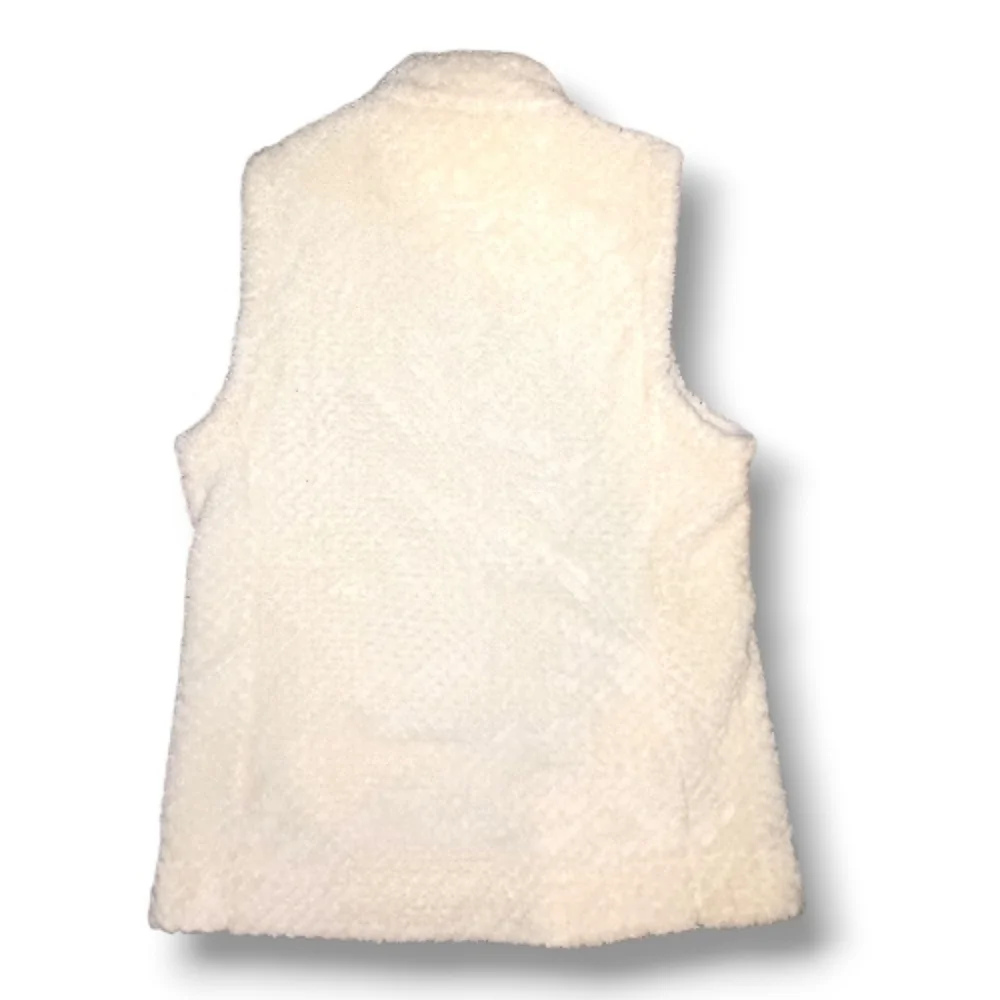 Calvin Klein | Fleece Full-Zip Vest | Ivory | Size Medium | EUC - Picture 4 of 10